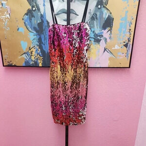 Maria Bonita Reversible Sequin Strapless Dress